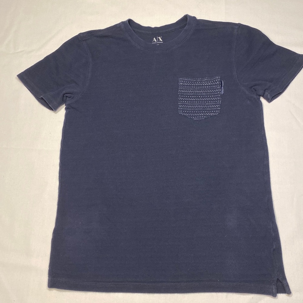 10/$10 ArmaniExchange Navy & White Front Pocket Pullover Shirt. Size X-Small EUC